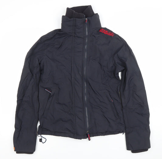 Superdry Women Black Large Double Black Label Full Zip Jacket