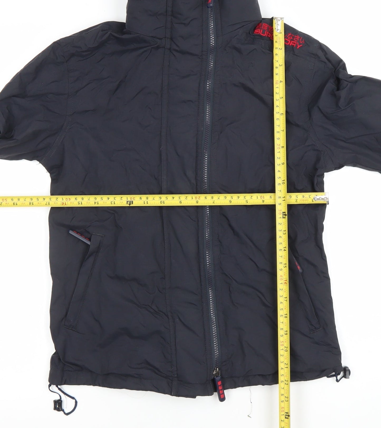 Superdry Women Black Large Double Black Label Full Zip Jacket