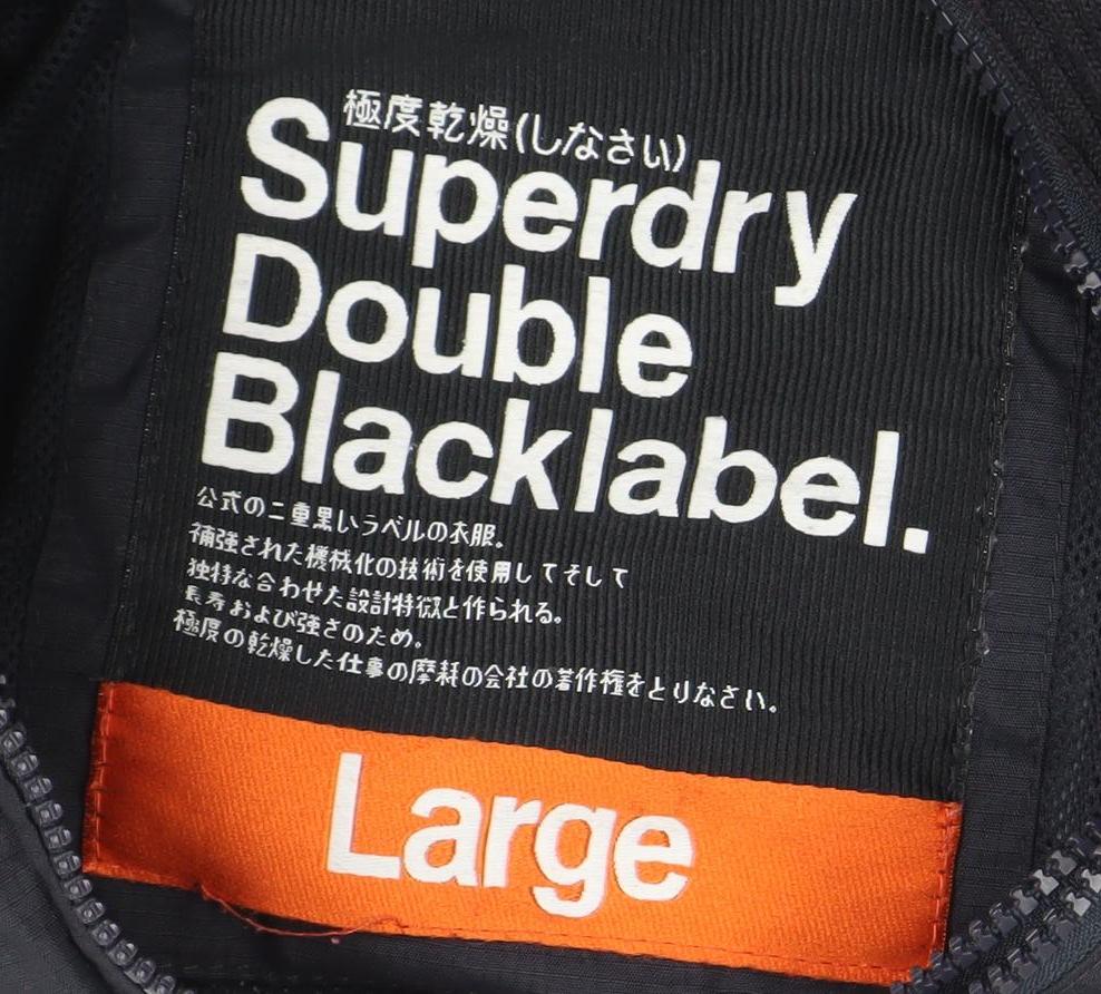 Superdry Women Black Large Double Black Label Full Zip Jacket