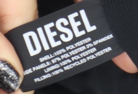 Diesel Women's Black XS Puffer Jacket Hooded Quilted Winter Coat