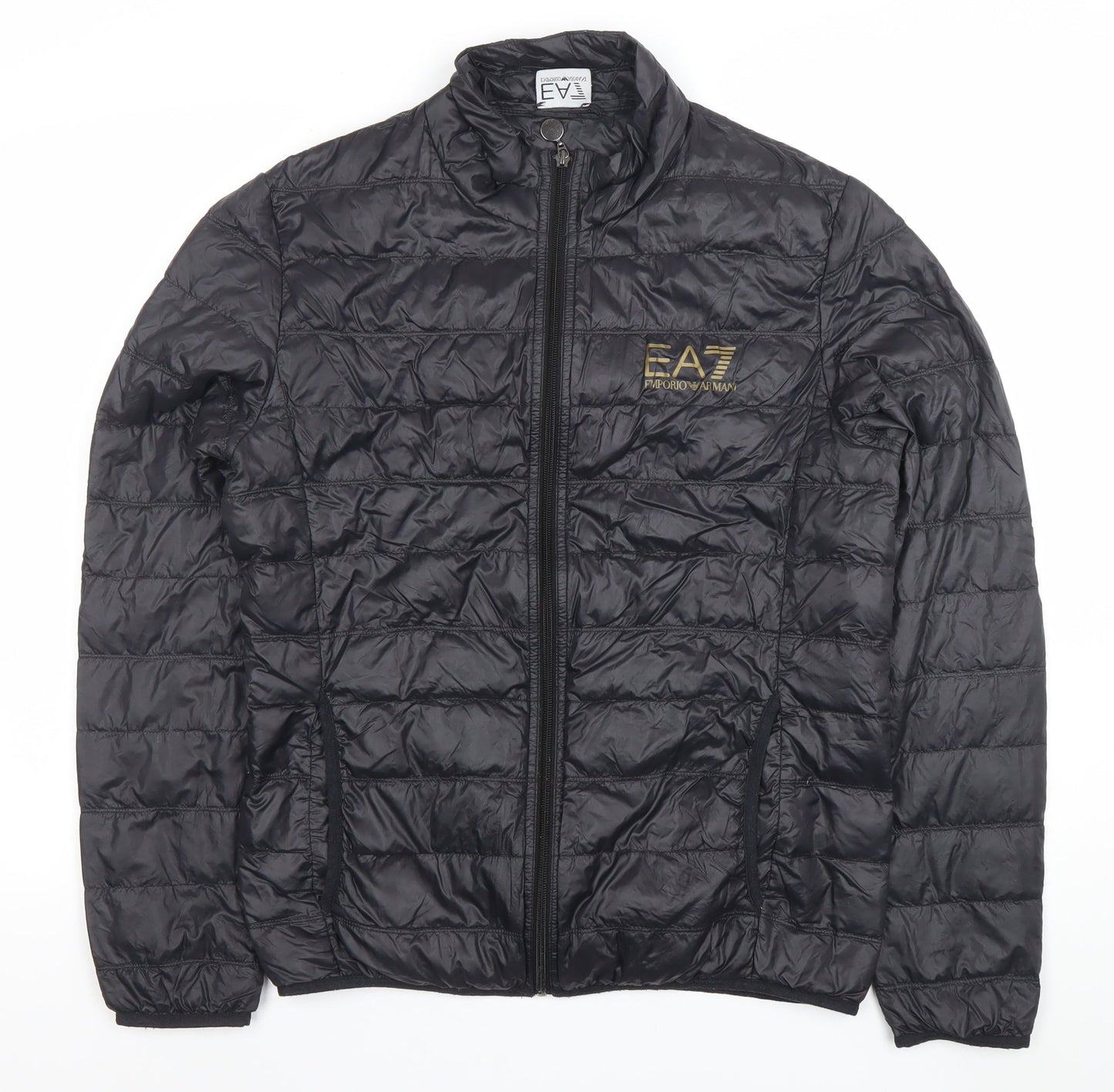 Emporio Armani EA7 Men's Black Medium Puffer Jacket Lightweight Nylon