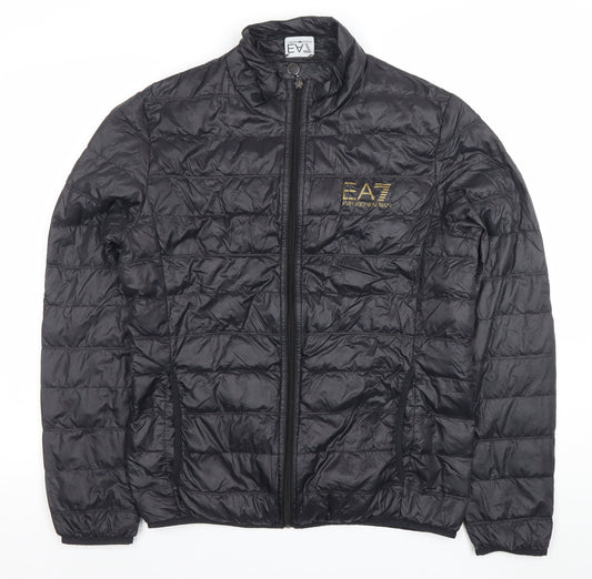 Emporio Armani EA7 Men's Black Medium Puffer Jacket Lightweight Nylon