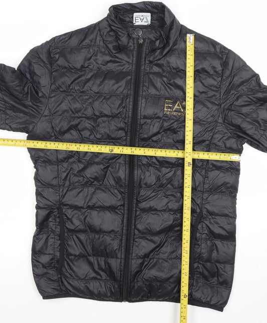 Emporio Armani EA7 Men's Black Medium Puffer Jacket Lightweight Nylon