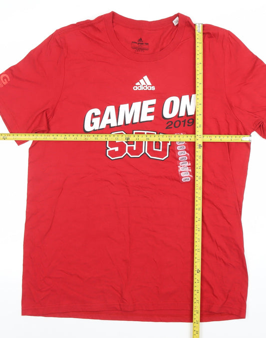 Adidas Men's Red Game On SJU 2019 Graphic T-Shirt Size L