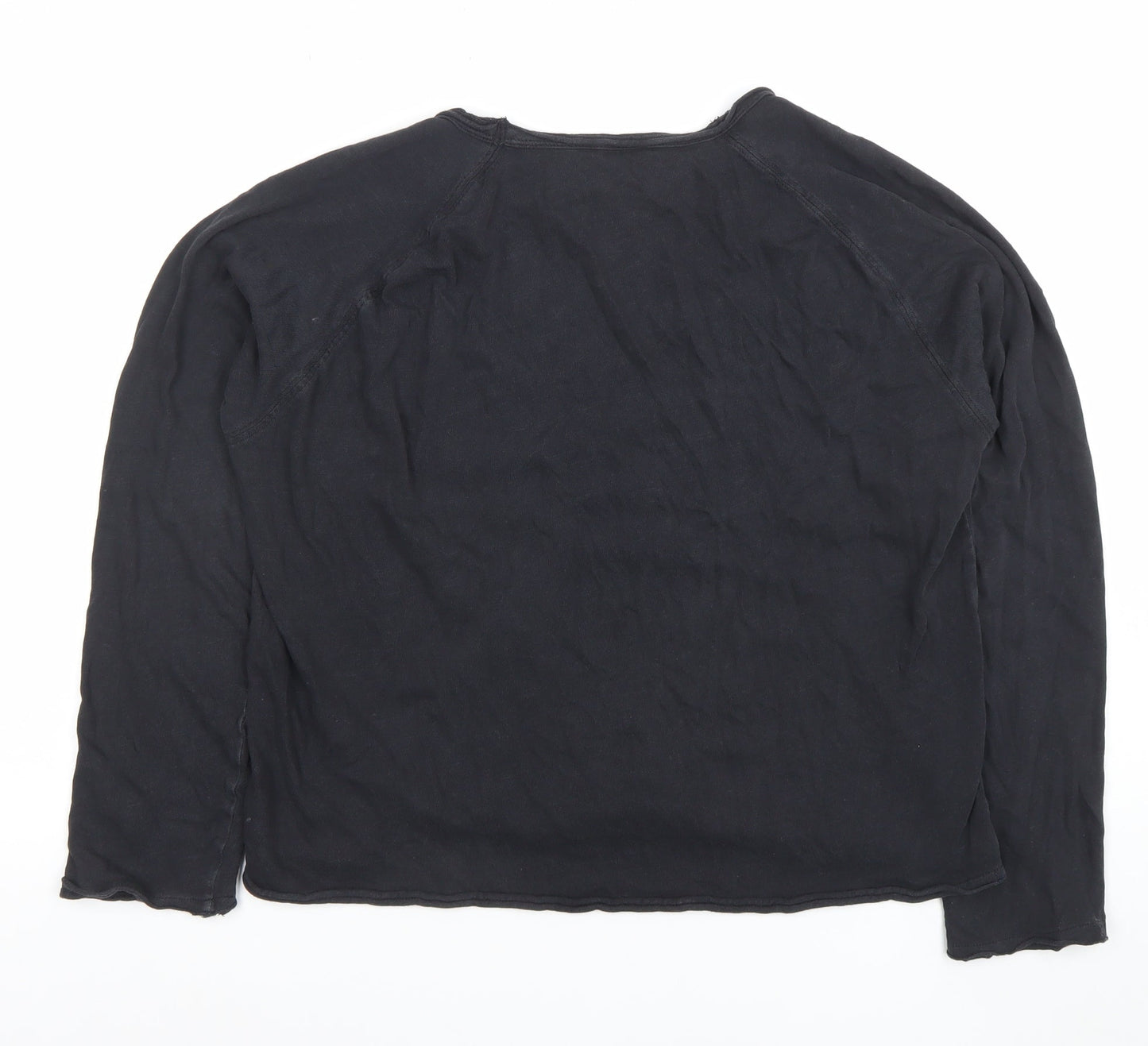 ZARA Women's Black Long Sleeve Basic Cotton T-Shirt Size S