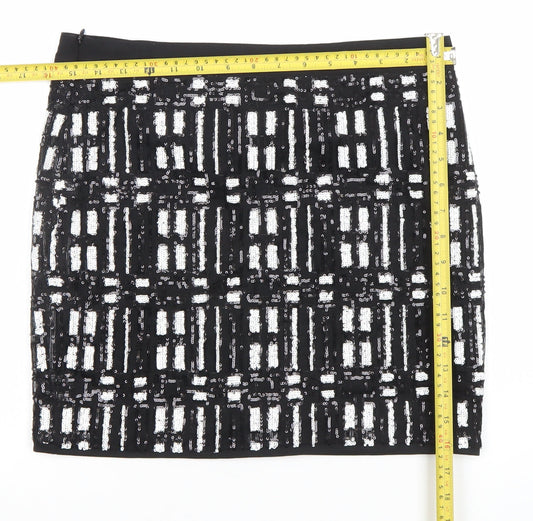 Vero Moda Women’s Black Sequin Pencil Mini Skirt Size 10