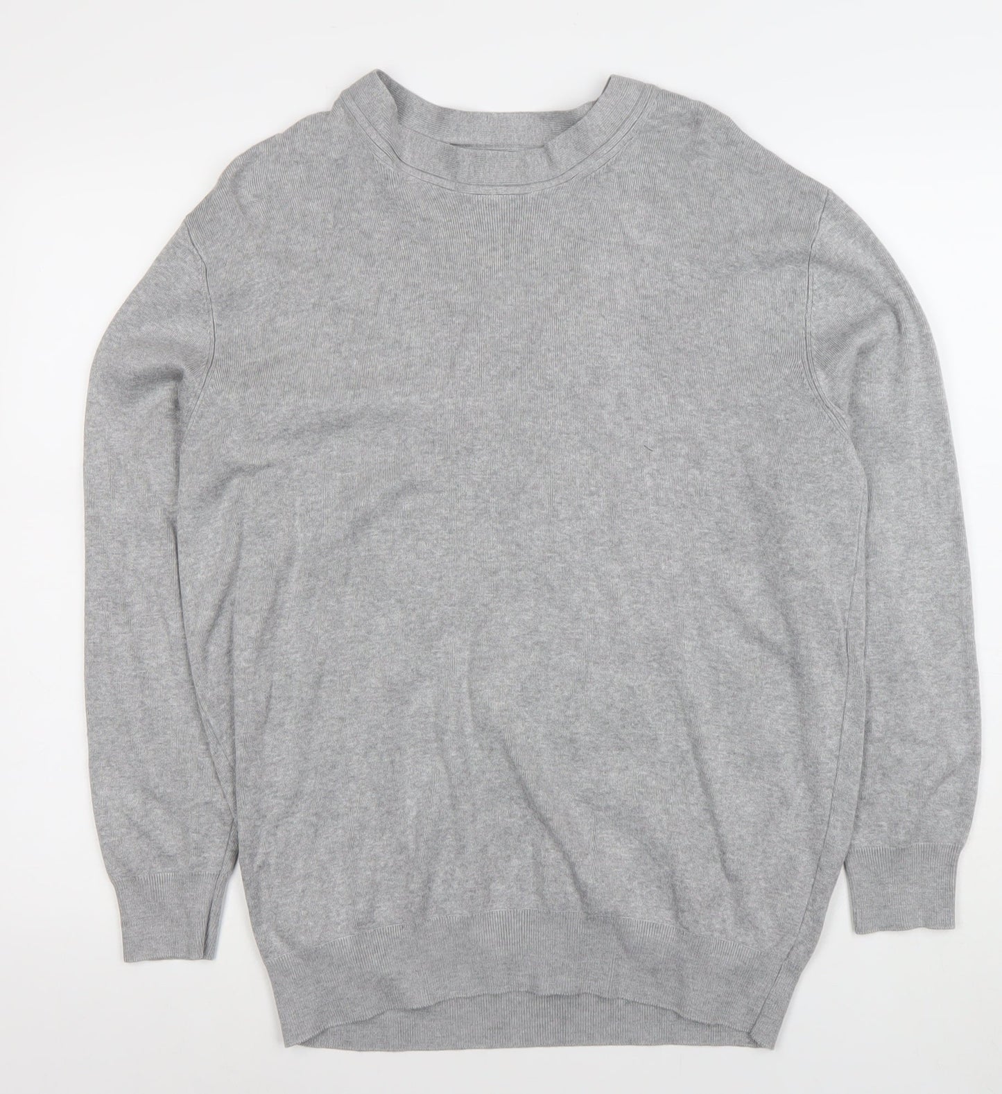 Zara Women’s Grey Viscose Blend Crew Neck Long Sleeve Jumper Size 14