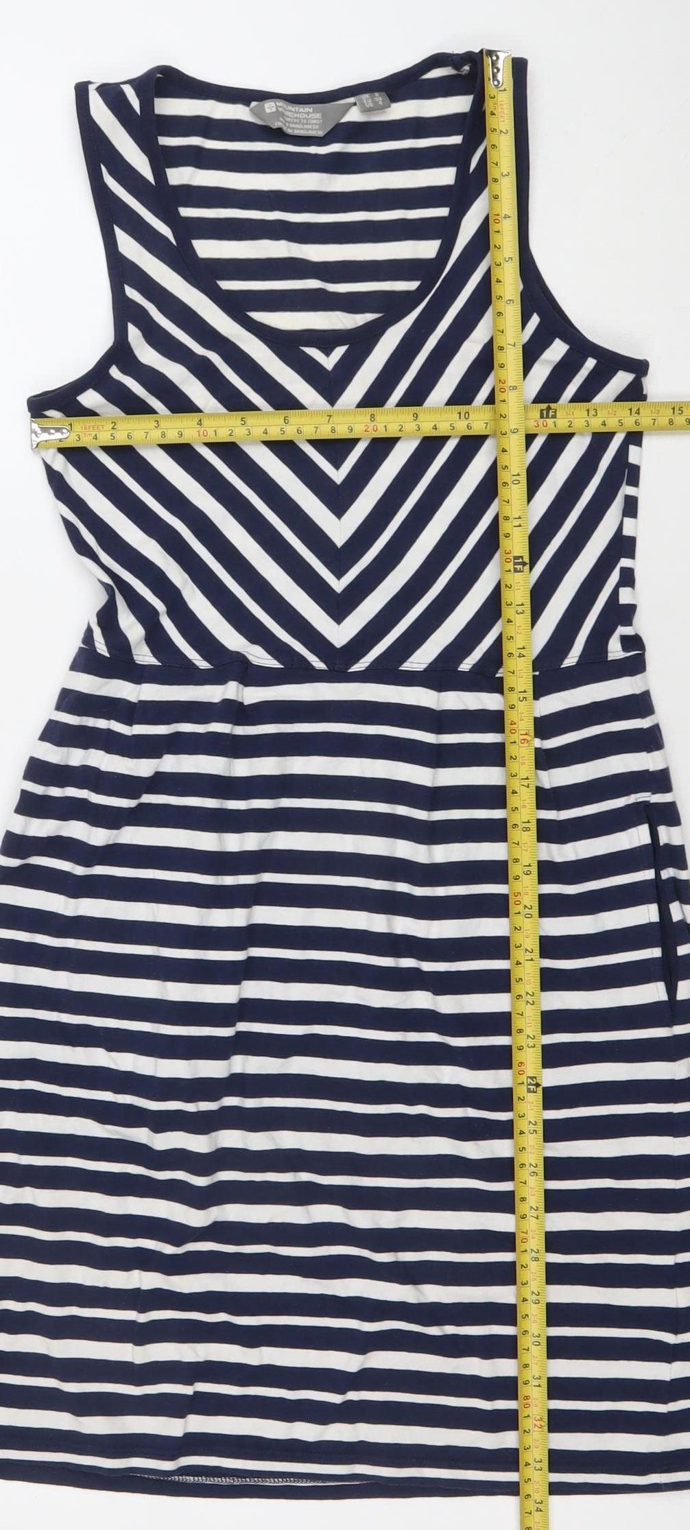 Mountain Warehouse Women’s Blue Striped Sleeveless Tank Dress Size 8