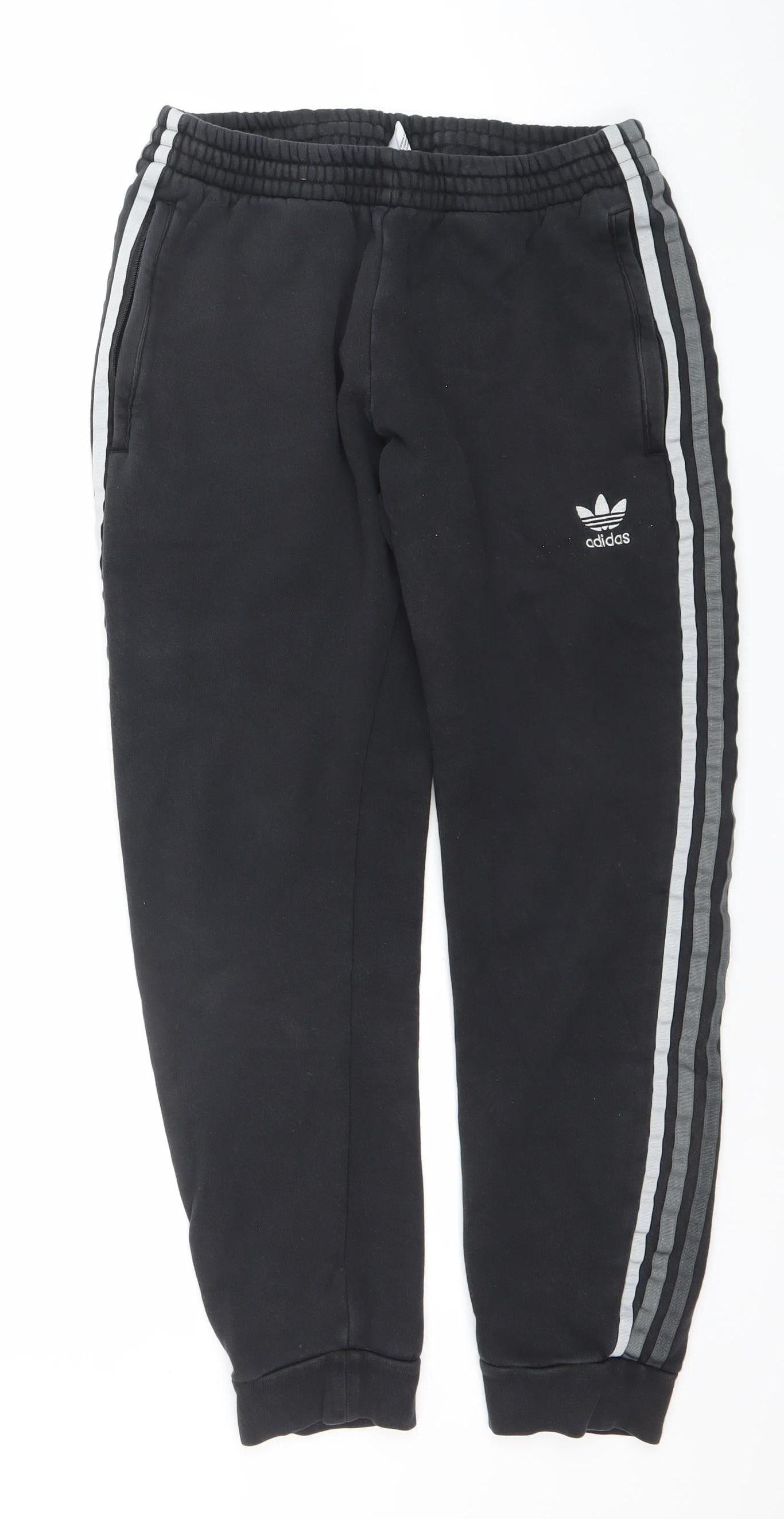 Adidas Men's Black Jogger Trousers Size M Fleece Activewear