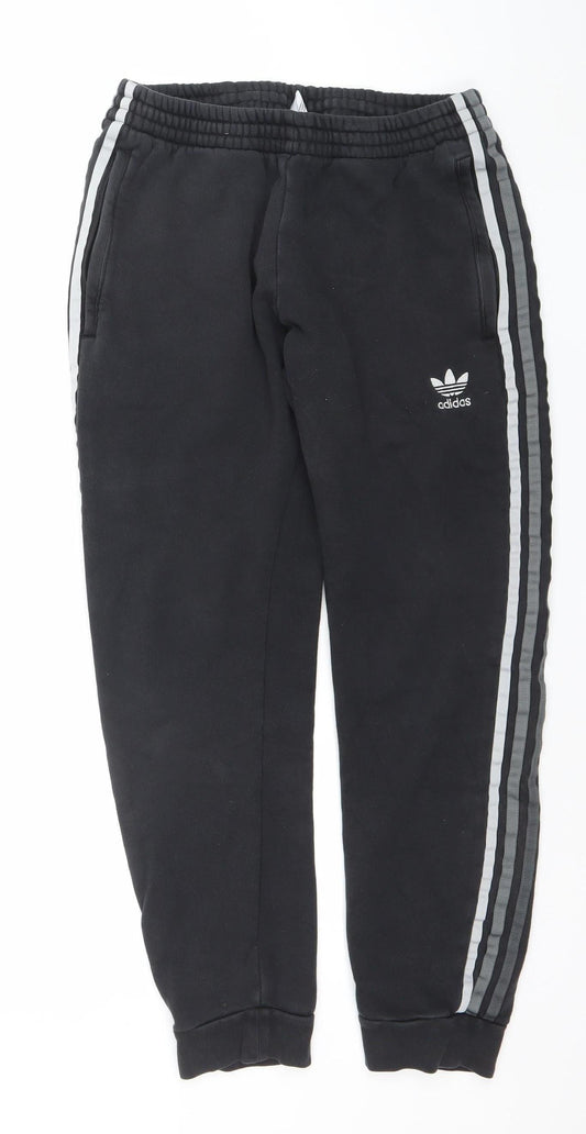 Adidas Men's Black Jogger Trousers Size M Fleece Activewear