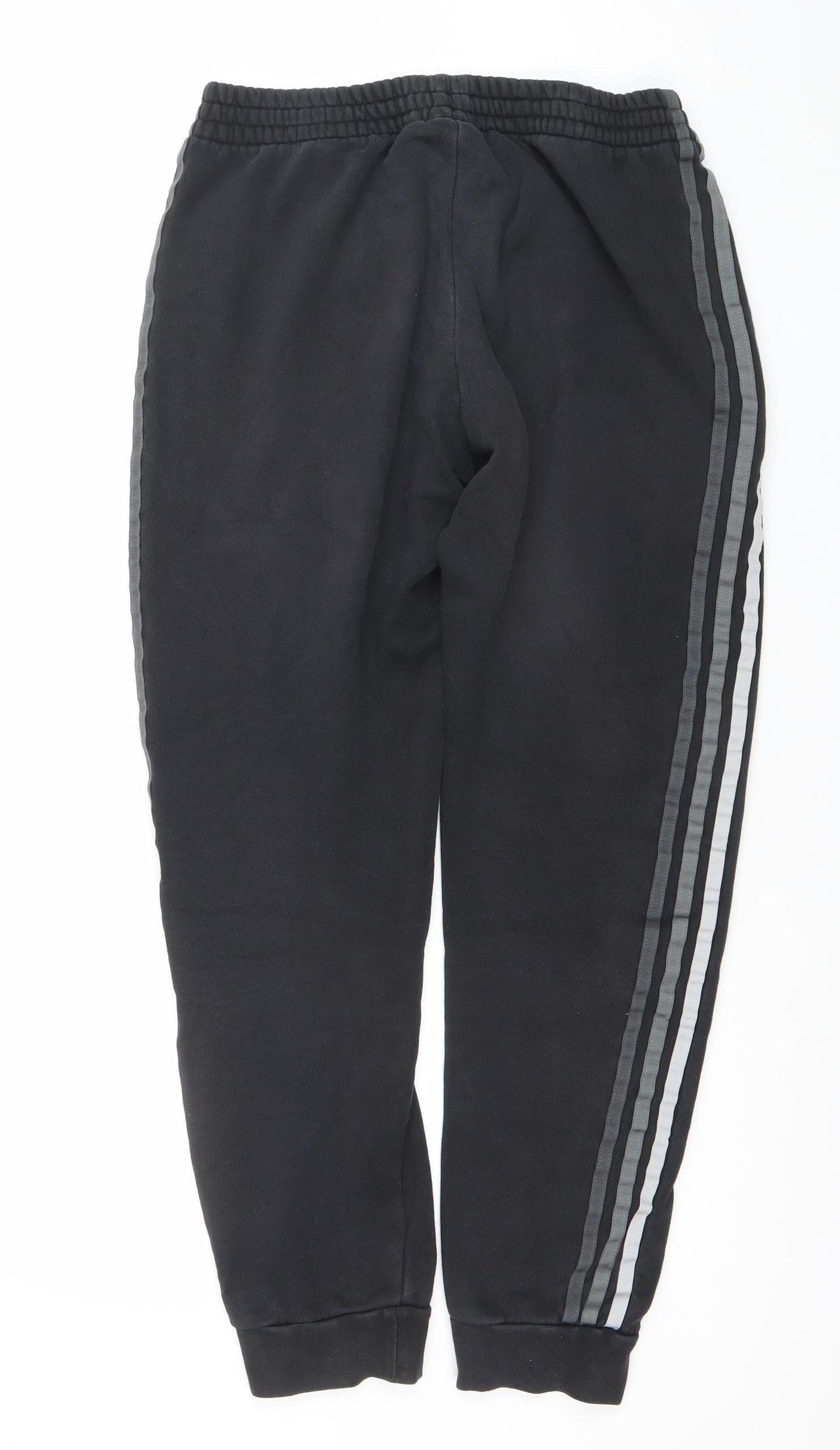 Adidas Men's Black Jogger Trousers Size M Fleece Activewear