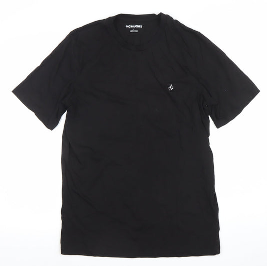 Jack & Jones Men's Black Crew Neck Cotton T-Shirt Size L