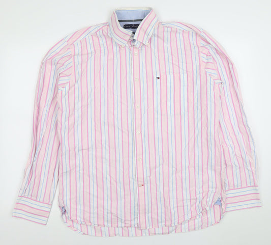 Tommy Hilfiger Men's Multicoloured Striped Long Sleeve Dress Shirt Size L