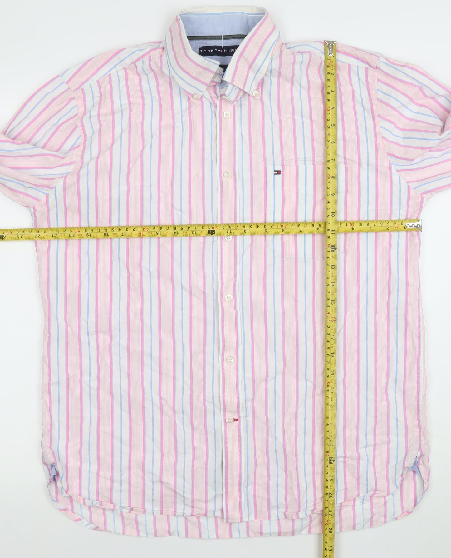 Tommy Hilfiger Men's Multicoloured Striped Long Sleeve Dress Shirt Size L