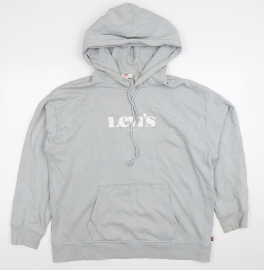 Womens UK XL Regular Levi's Grey Pullover Hoodie
