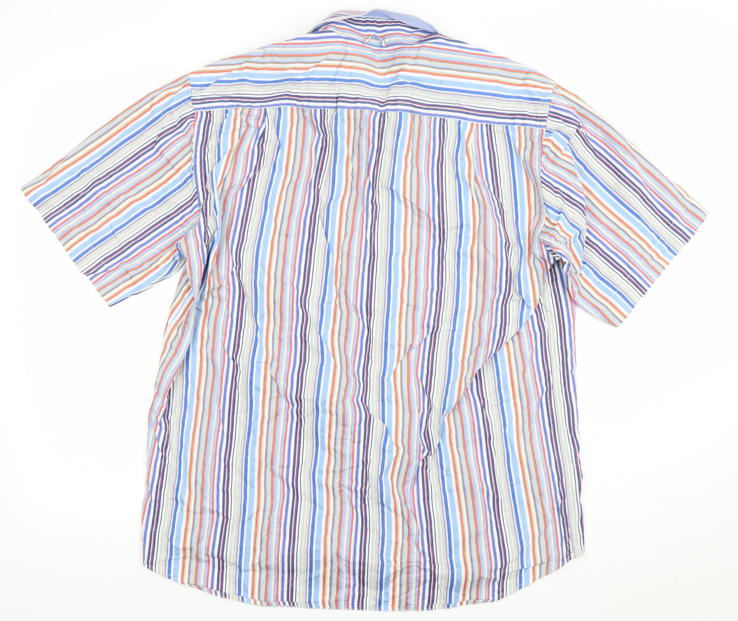 Tricot Marine Men's Multicoloured Striped Short Sleeve Casual Shirt L