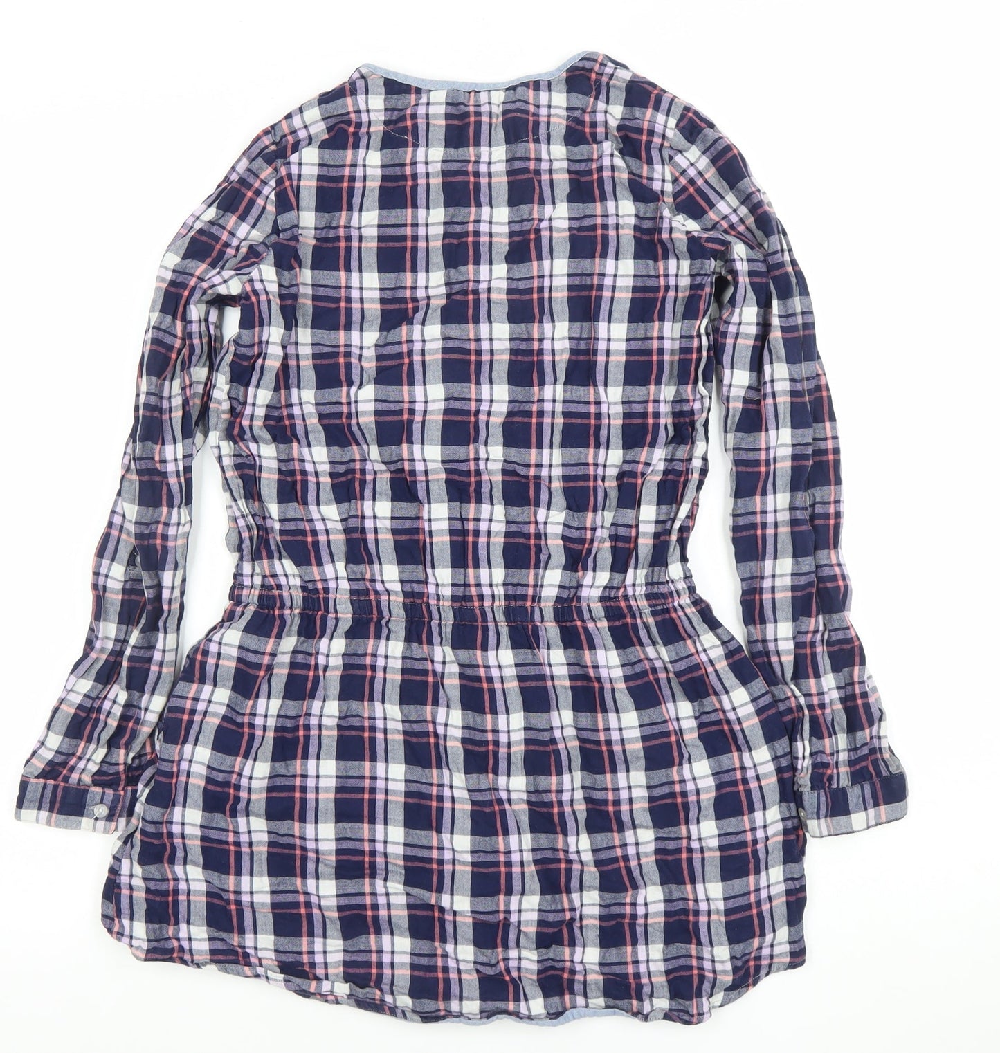 Original Penguin Girls Navy Check Shirt Dress 14-15 Years Cotton Long Sleeve