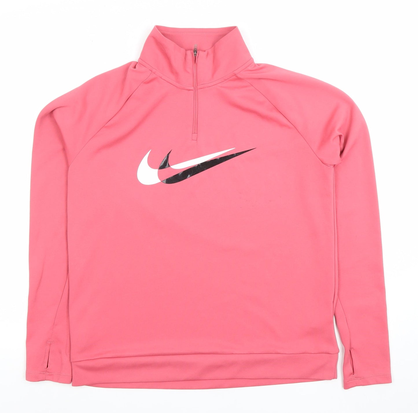 Nike Women's Pink Dri-Fit 1/4 Zip Long Sleeve Running Top Size S