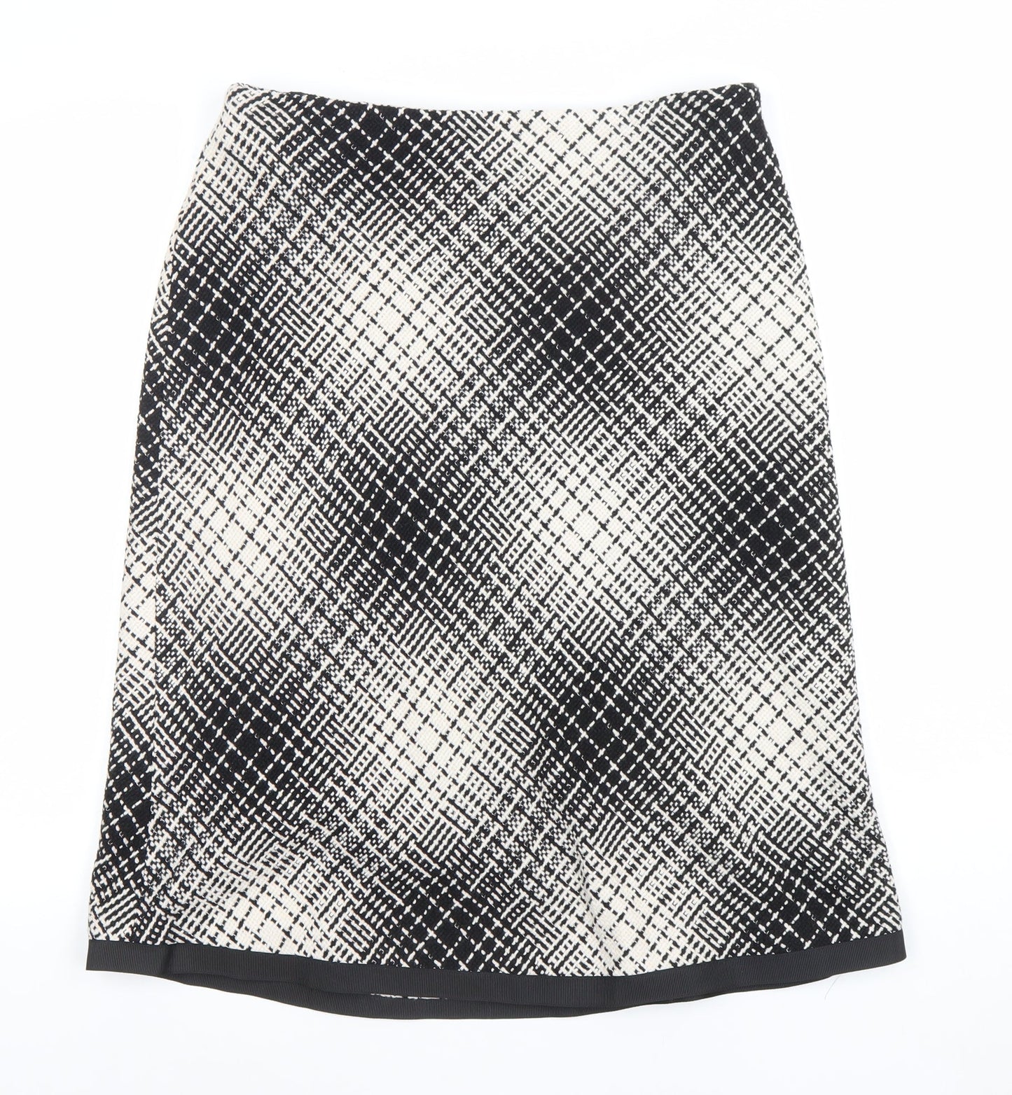 Steilmann Women Black Check Tweed Knee Length Pencil Skirt Size 14
