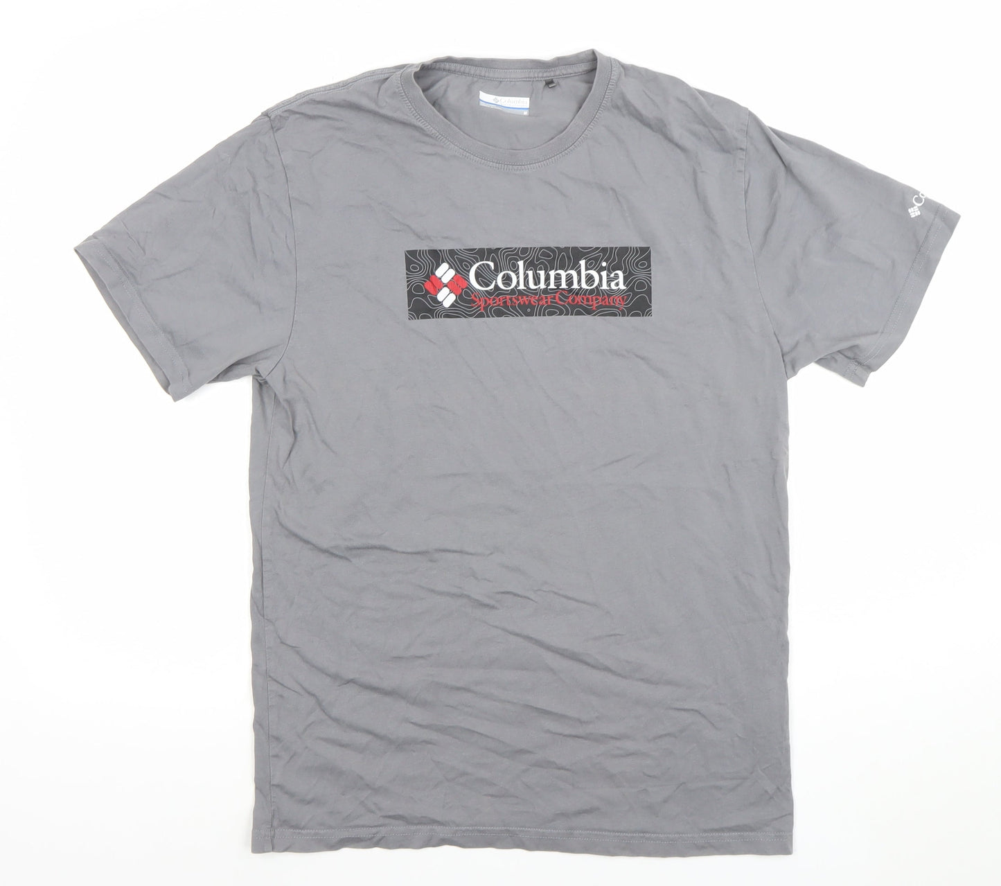Columbia Men's Grey Short Sleeve Crew Neck T-Shirt M Cotton Blend