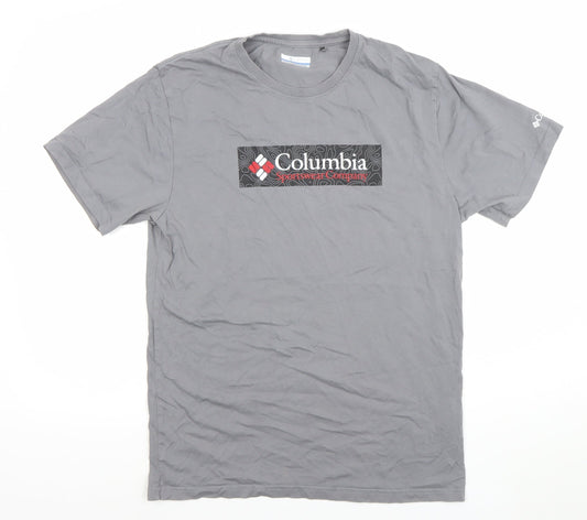 Columbia Men's Grey Short Sleeve Crew Neck T-Shirt M Cotton Blend