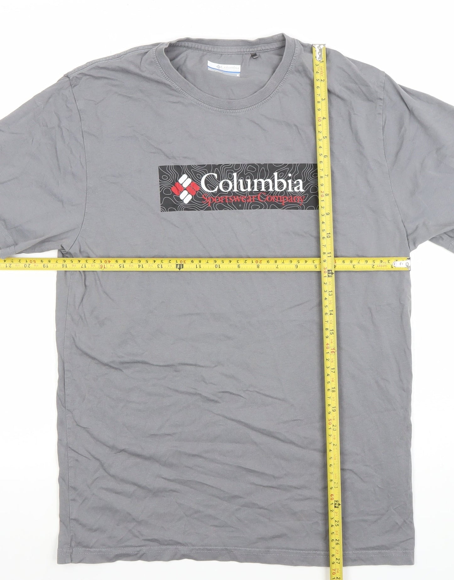 Columbia Men's Grey Short Sleeve Crew Neck T-Shirt M Cotton Blend