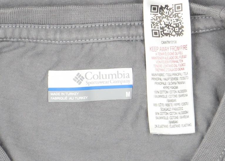 Columbia Men's Grey Short Sleeve Crew Neck T-Shirt M Cotton Blend
