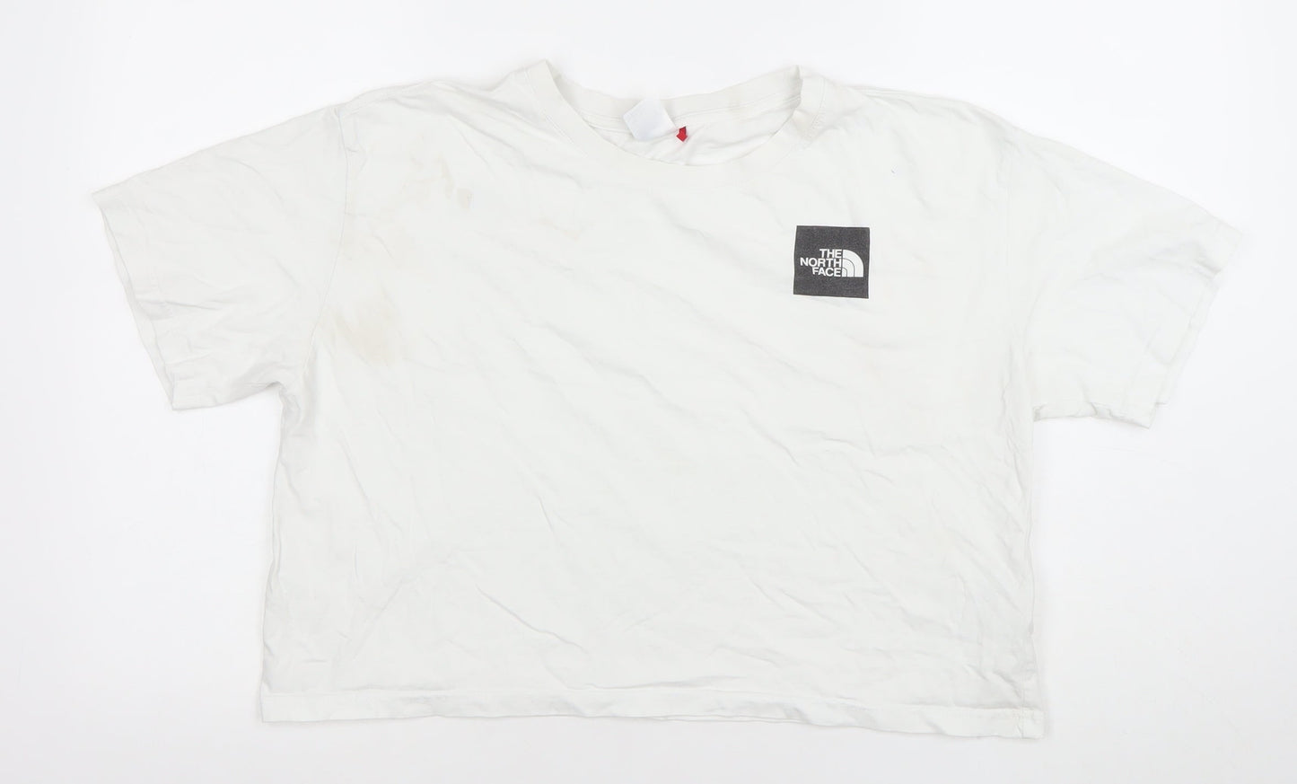 The North Face Womens White Cotton Relaxed Fit Short Sleeve T-Shirt L