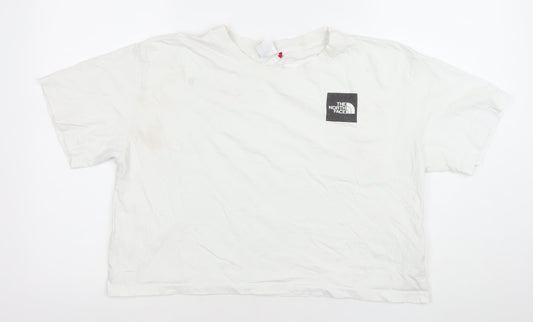 The North Face Womens White Cotton Relaxed Fit Short Sleeve T-Shirt L