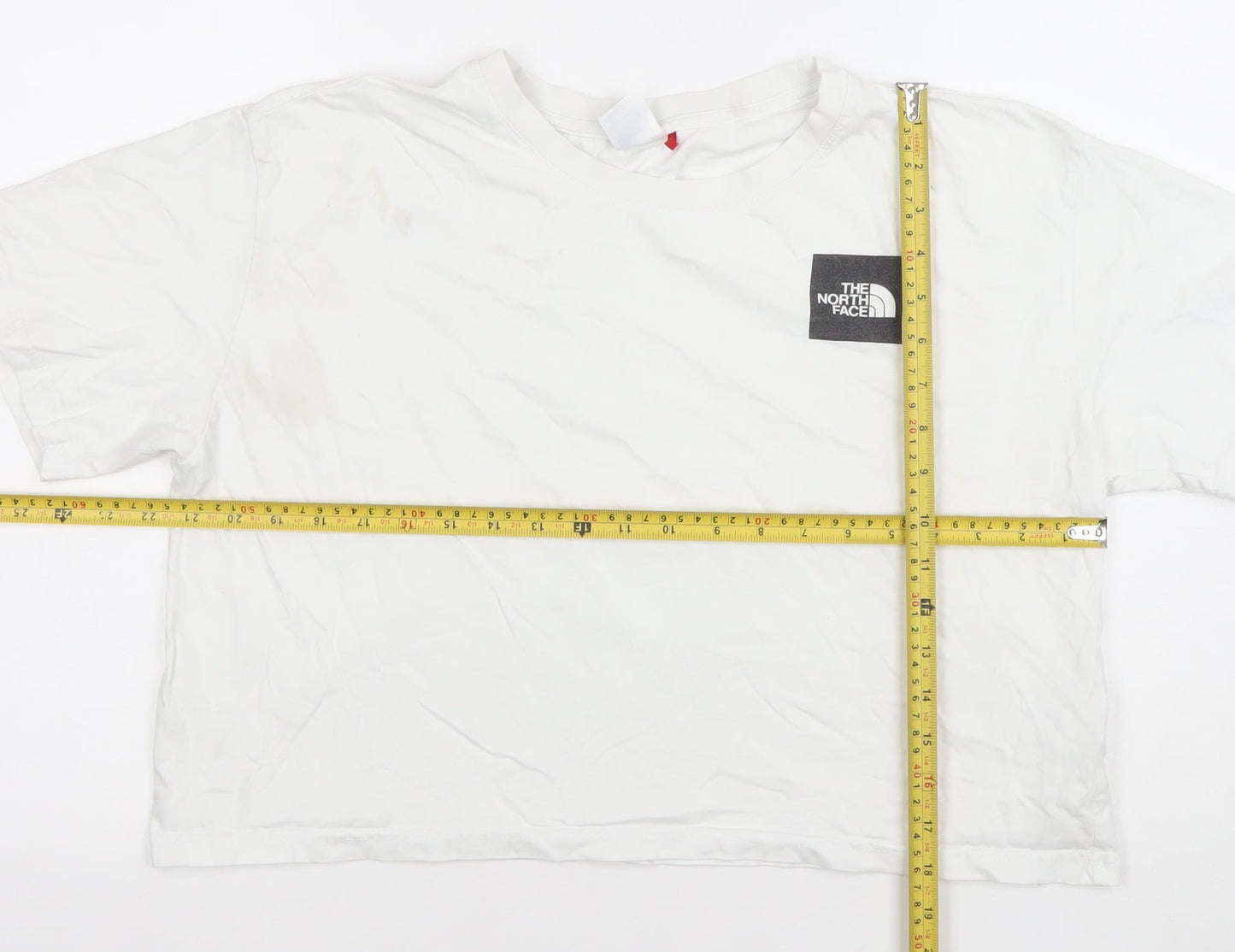 The North Face Womens White Cotton Relaxed Fit Short Sleeve T-Shirt L