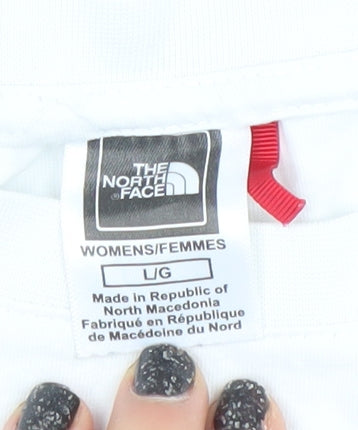 The North Face Womens White Cotton Relaxed Fit Short Sleeve T-Shirt L