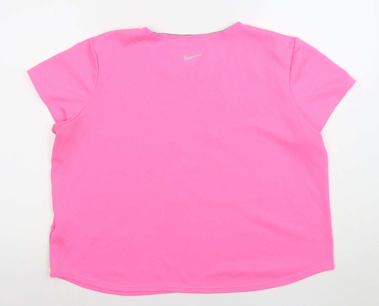 Nike Women's Pink Dri-FIT Running T-Shirt Size L Breathable Activewear Top