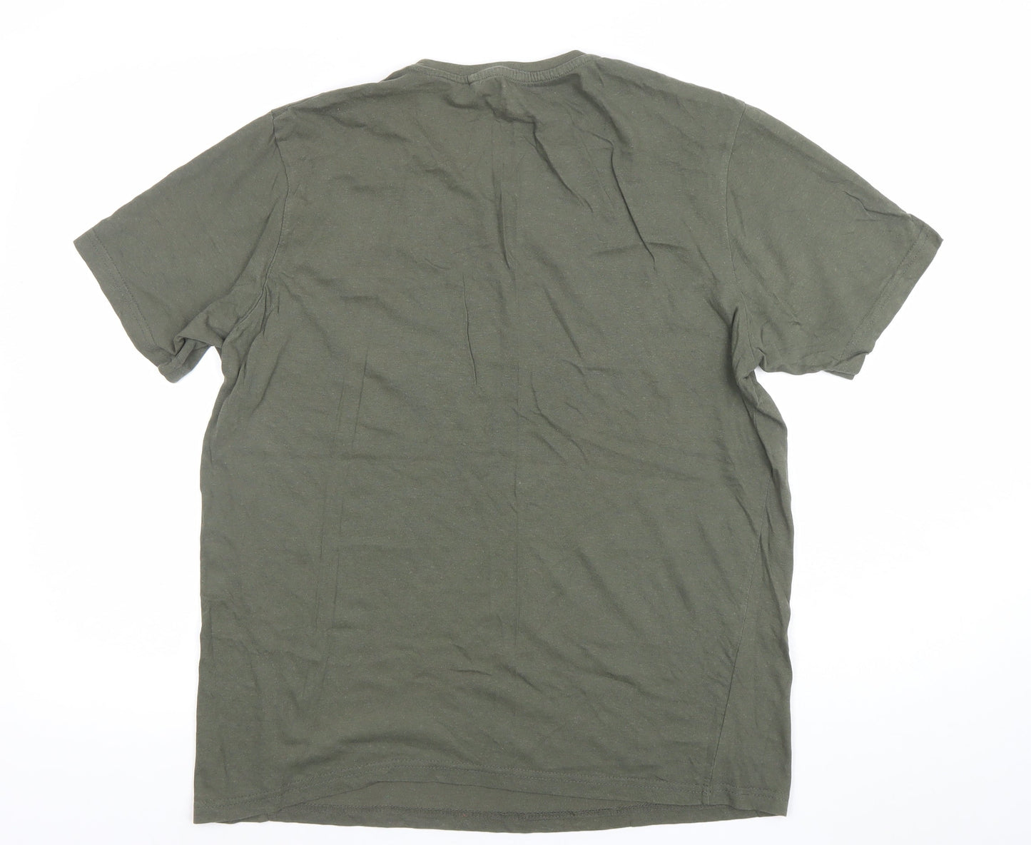 Farah Men's Green Cotton Crew Neck Short Sleeve T-Shirt Size L