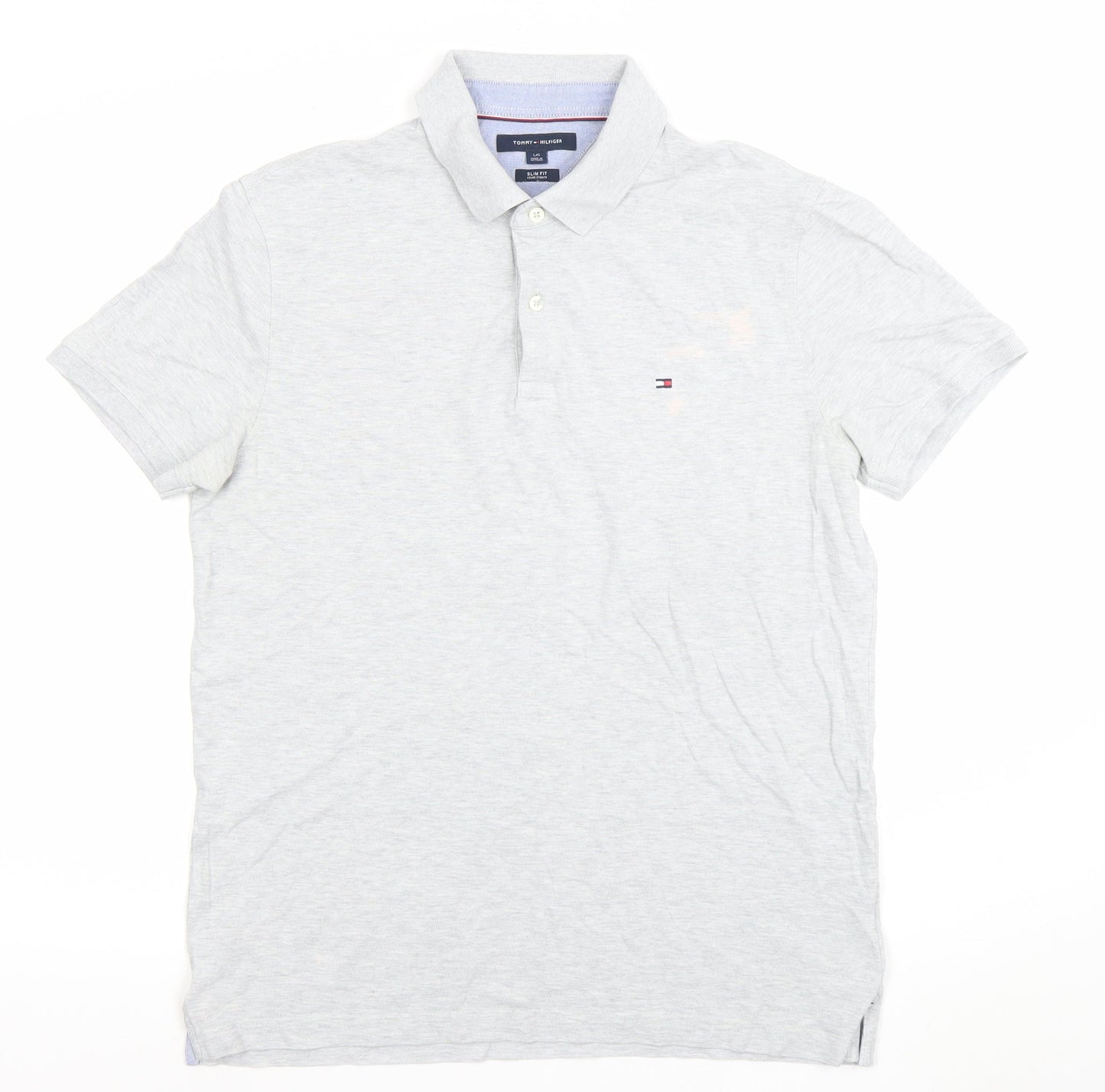 Tommy Hilfiger Men's Grey Slim Fit Polo Shirt Size L