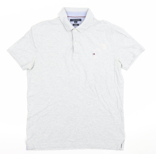 Tommy Hilfiger Men's Grey Slim Fit Polo Shirt Size L
