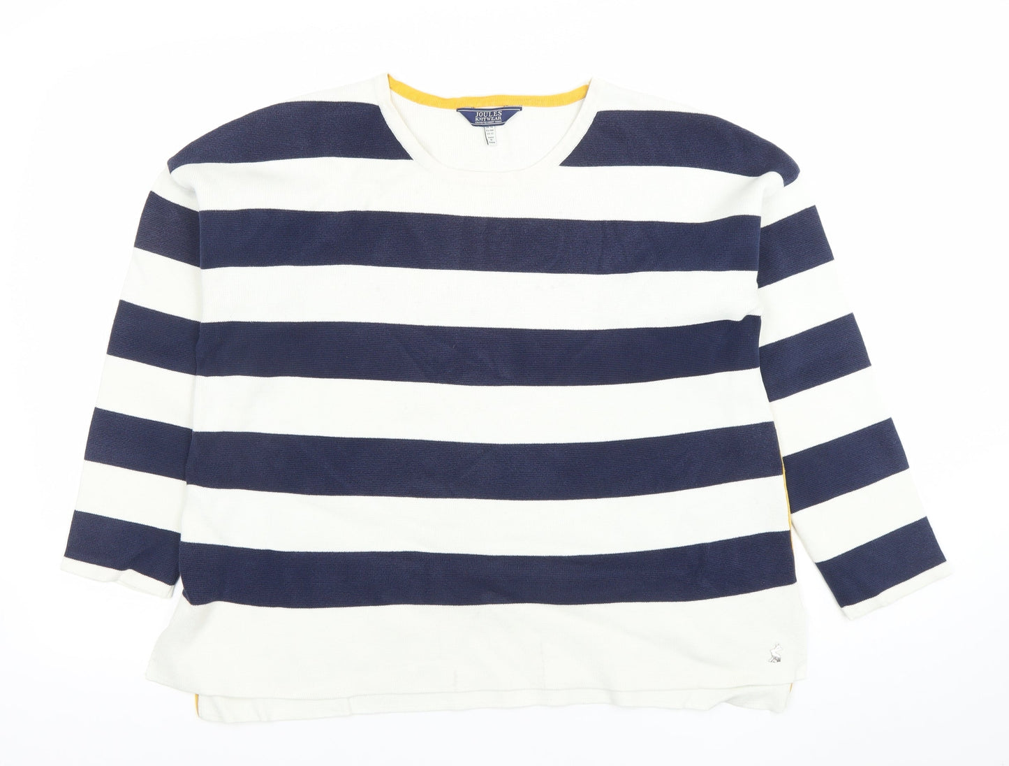 Joules Women's Navy & White Striped Cotton Jumper UK 16