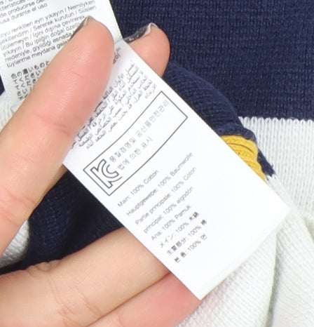 Joules Women's Navy & White Striped Cotton Jumper UK 16