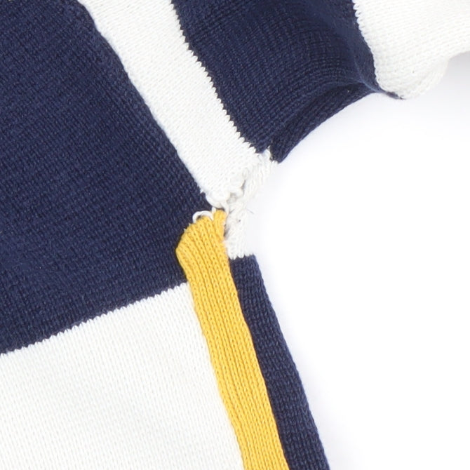 Joules Women's Navy & White Striped Cotton Jumper UK 16