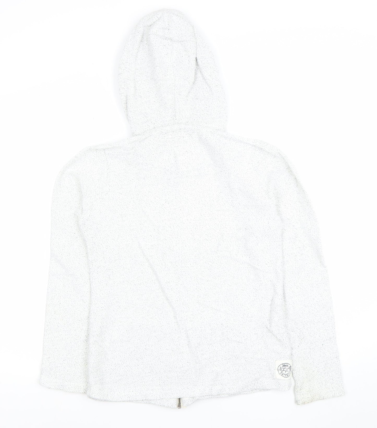 Fat Face Women's White Full Zip Hooded Sweatshirt UK 10 Cotton Blend