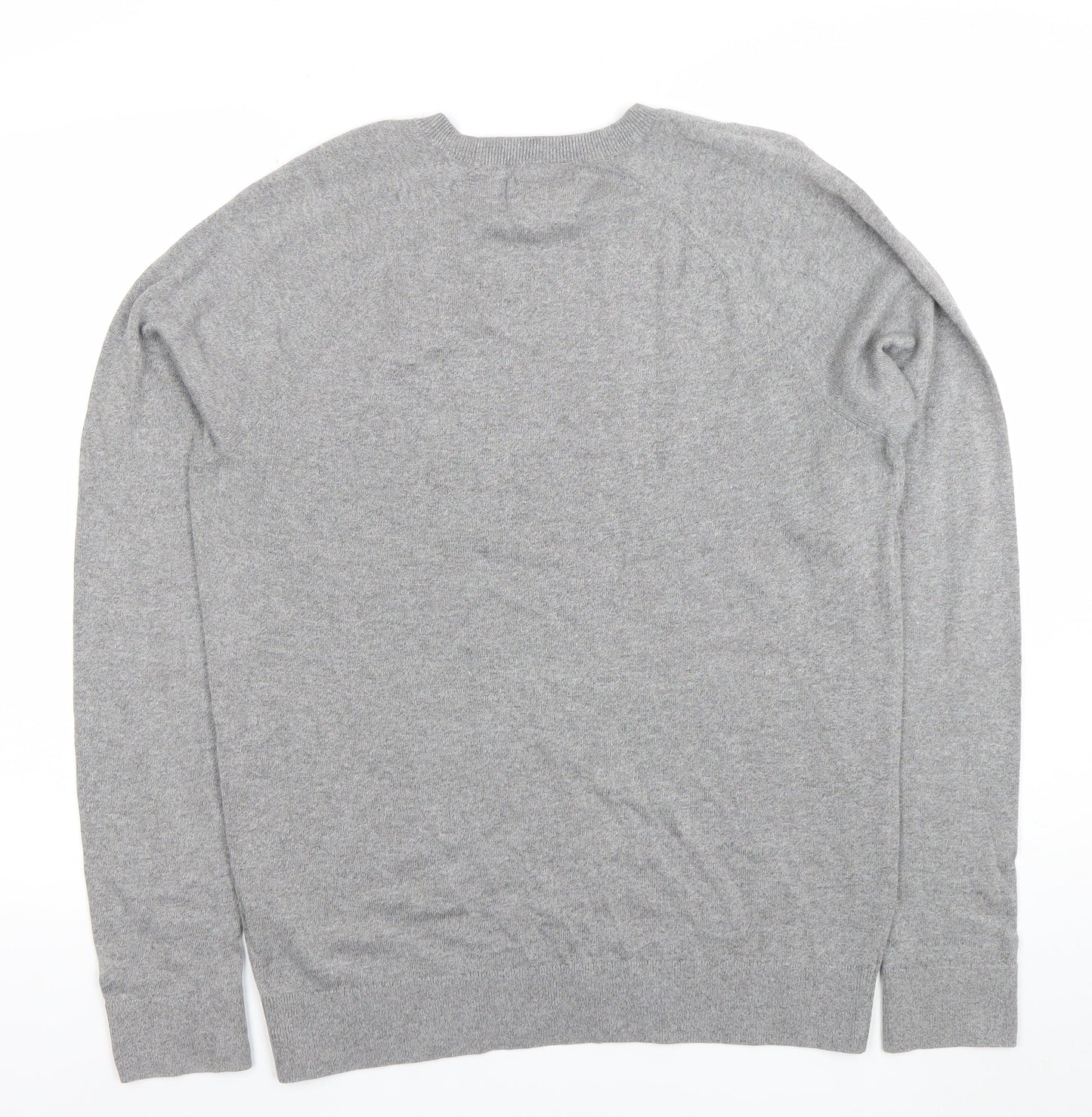 Abercrombie & Fitch Men's Grey Cotton Crew Neck Pullover Jumper L
