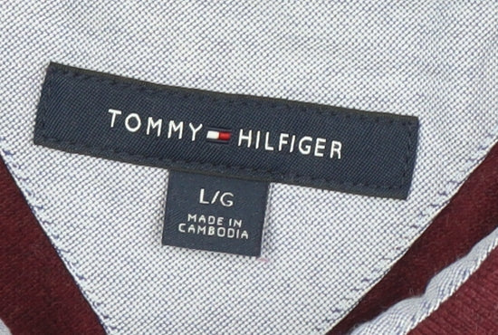 Tommy Hilfiger Men’s Red Cotton Short Sleeve Polo Shirt Size L