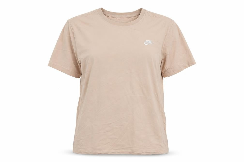 Womens UK Size M Nike Beige Cotton T-Shirt