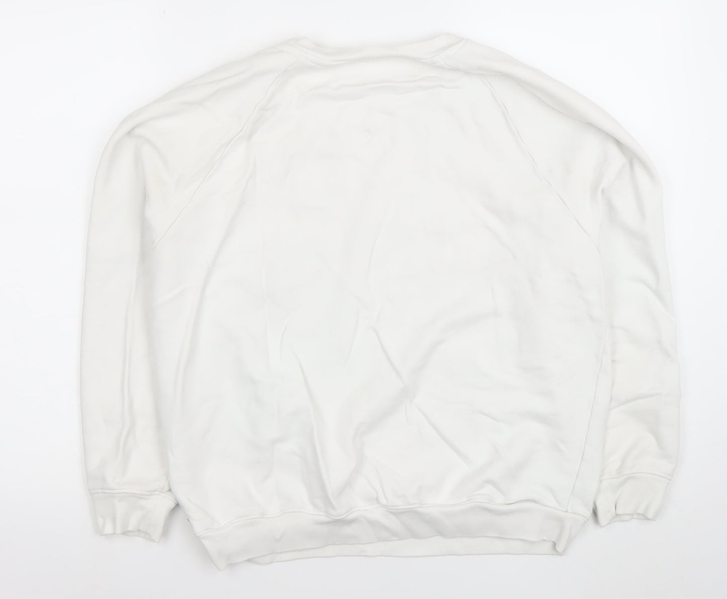 Levi's Women's White Logo Crew Neck Cotton Sweatshirt Size M