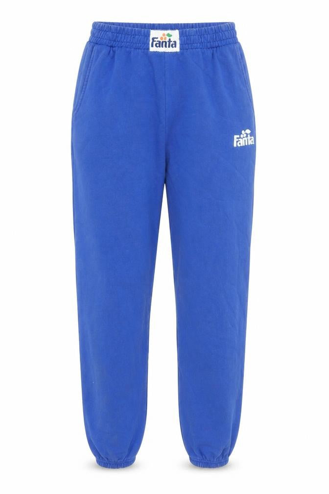 ZARA Women Blue Fanta Logo Jogger Sweatpants Size M Cotton Blend