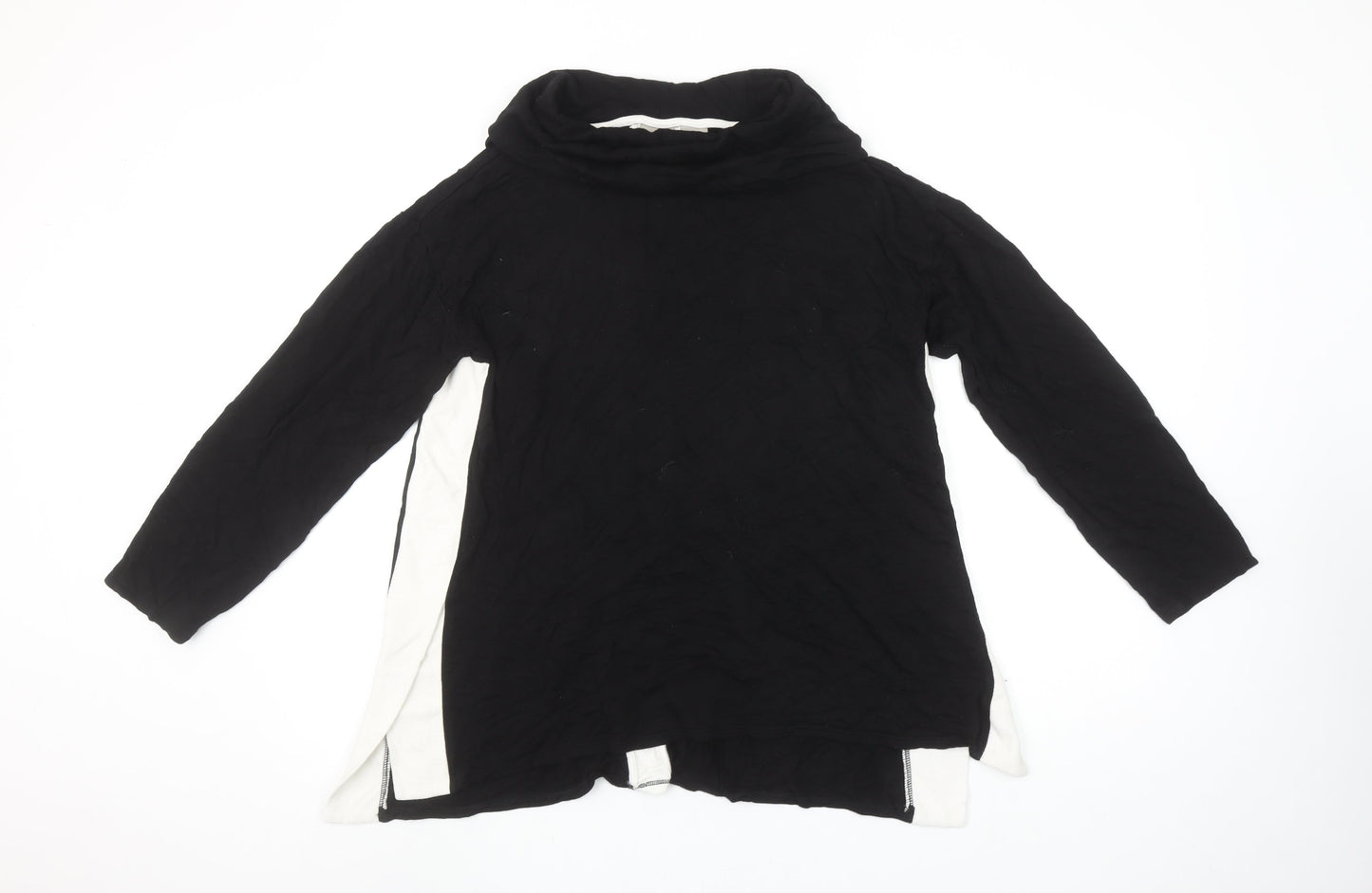 Chico's Zenergy Women's Black Tunic Top Size 12 Long Sleeve Cowl Neck