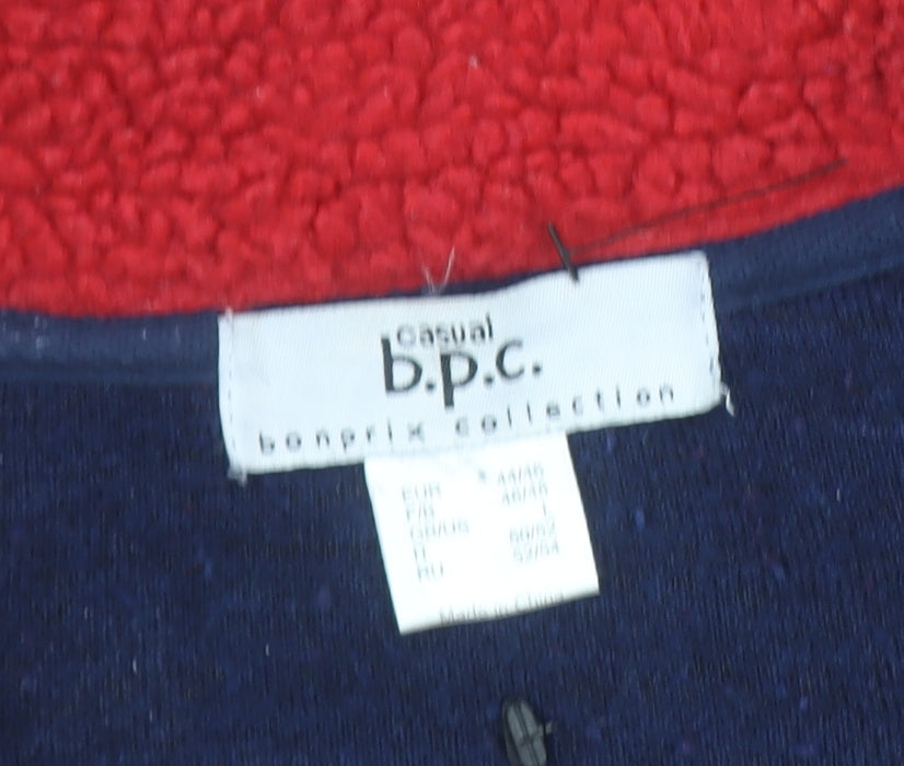 bpc Bonprix Women’s Red Blue Fleece Jacket Size 16 Zip Outdoor Casual