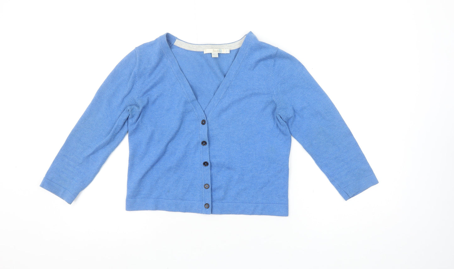 Boden Women’s Blue Cotton Blend V-Neck Cardigan Size 8