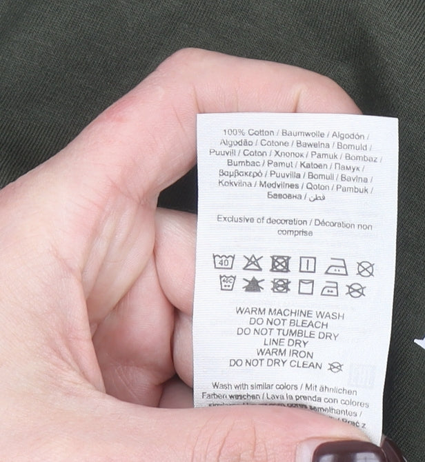 Jack & Jones Boys Green Logo T-Shirt 16 Years Short Sleeve Cotton Top