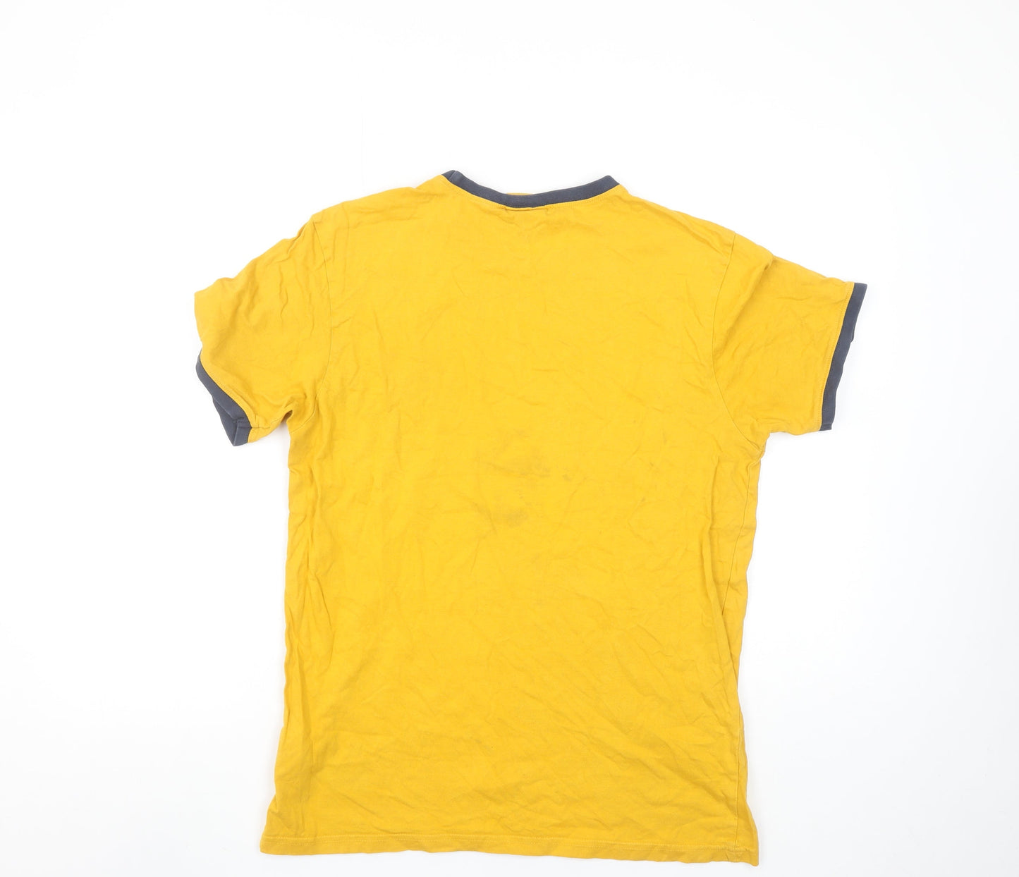 Ellesse Men's Yellow Crew Neck Logo Cotton T-Shirt UK M