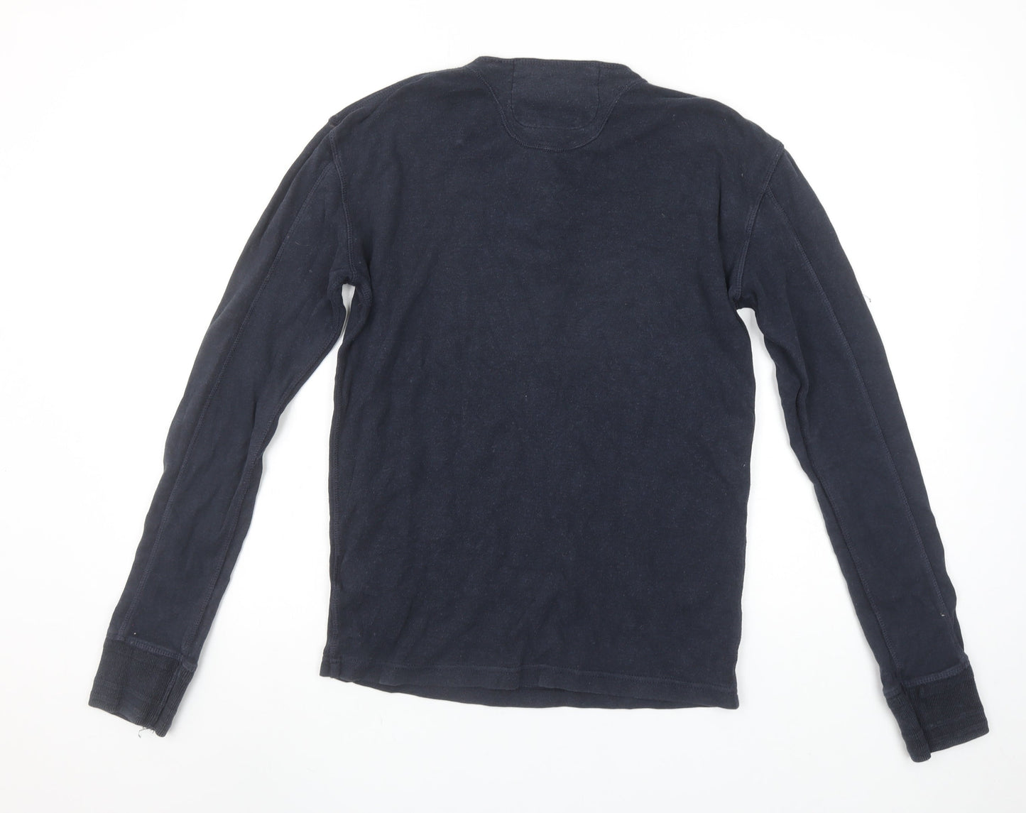 Superdry Men's Blue Long Sleeve Henley T-Shirt Size S